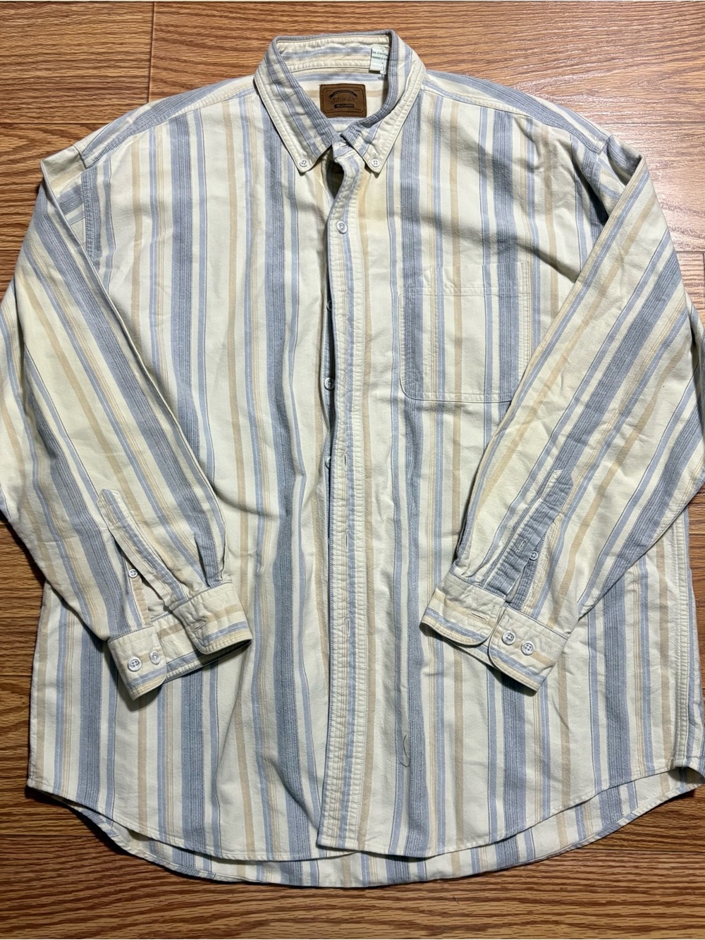 Vintage 90s St John’s Bay Pastel Striped Button Up Shirt XXLT Cotton